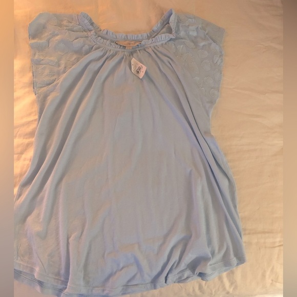 LOFT Tops - LOFT baby blue chiffon sleeve top